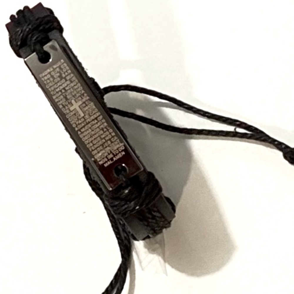 braided leather bracelet, religiones printer laser writing plate